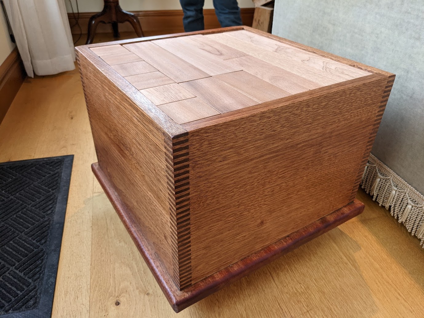 Wooden blocks in box